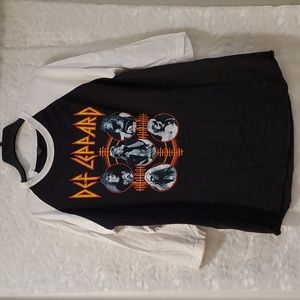 Def Leppard raglan concert tee XL Joe Rick Sav Vivian Phil 3/4 sleeves